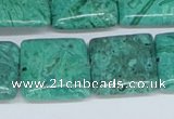 CAB165 15.5 inches 20*20mm square green crazy lace agate beads