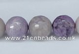 CAB183 15.5 inches 14mm faceted round purple crazy lace agate beads