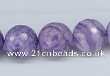CAB184 15.5 inches 16mm faceted round purple crazy lace agate beads
