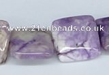 CAB197 15.5 inches 20*20mm square purple crazy lace agate beads