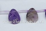 CAB207 15.5 inches 15*25mm faceted teardrop purple crazy lace agate beads