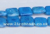 CAB233 15.5 inches 14*14mm square blue crazy lace agate beads