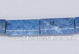 CAB236 15.5 inches 12*20mm rectangle blue crazy lace agate beads