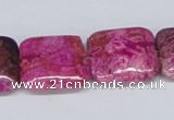 CAB283 15.5 inches 20*20mm square fuchsia crazy lace agate beads