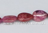 CAB302 15.5 inches 12*16mm flat teardrop fuchsia crazy lace agate beads