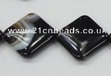 CAB327 15.5 inches 20*20mm diamond black agate gemstone beads
