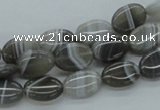 CAB353 15.5 inches 10*14mm oval grey agate gemstone beads wholesale
