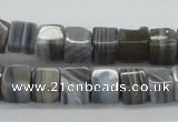 CAB363 15.5 inches 8*8mm cube grey agate gemstone beads wholesale