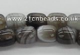 CAB364 15.5 inches 12*14mm egg-shaped grey agate gemstone beads