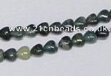 CAB403 15.5 inches 6*6mm heart moss agate gemstone beads wholesale