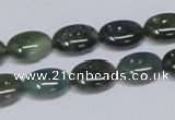 CAB410 15.5 inches 10*14mm oval moss agate gemstone beads wholesale