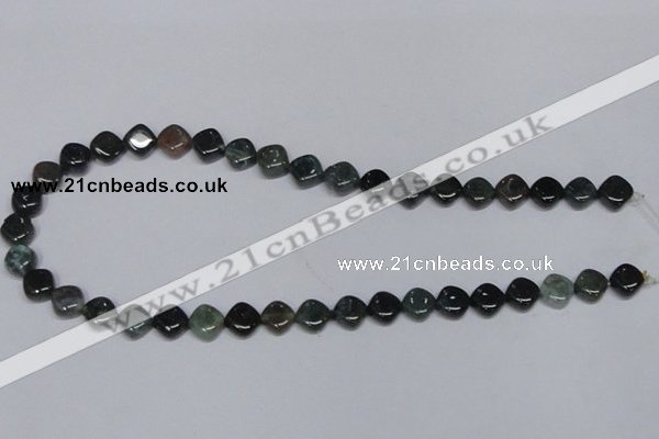 CAB418 15.5 inches 10*10mm rhombic moss agate gemstone beads