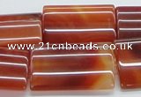 CAB487 15.5 inches 22*30mm flat tube red agate beads wholesale