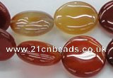 CAB491 15.5 inches 20mm flat round red agate beads wholesale