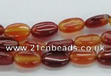 CAB494 15.5 inches 8*12mm oval red agate gemstone beads wholesale