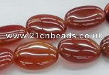 CAB496 15.5 inches 15*20mm oval red agate gemstone beads wholesale