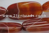 CAB499 15.5 inches 20*40mm oval red agate gemstone beads wholesale