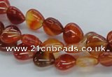 CAB502 15.5 inches 10*10mm heart red agate gemstone beads wholesale