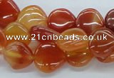 CAB503 15.5 inches 13*13mm heart red agate gemstone beads wholesale