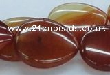 CAB505 15.5 inches 25*30mm flat teardrop red agate beads wholesale