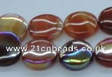 CAB526 15.5 inches 16mm coin AB-color red agate beads wholesale