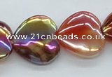 CAB534 15.5 inches 20*20mm heart AB-color red agate beads wholesale