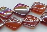 CAB537 15.5 inches 15*15mm diamond AB-color red agate beads