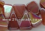 CAB540 14*20mm top-drilled trapezoid AB-color red agate beads