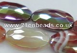 CAB542 15.5 inches 20*30mm faceted oval AB-color red agate beads