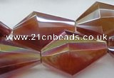 CAB545 15.5 inches 25*30mm faceted bicone AB-color red agate beads