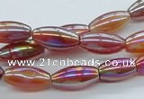 CAB546 15.5 inches 8*16mm rice AB-color red agate beads wholesale
