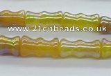 CAB548 15.5 inches 10*20mm bamboo-joint AB-color red agate beads