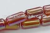 CAB550 15.5 inches 10*20mm cylinder AB-color red agate beads