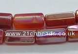 CAB552 15.5 inches 10*20mm six-sided cylinder AB-color red agate beads
