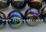 CAB555 15.5 inches 18mm round AB-color black agate beads wholesale