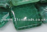 CAB60 15.5 inches 30*30mm square peafowl agate gemstone beads
