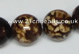 CAB615 15.5 inches 20mm round leopard skin agate beads wholesale