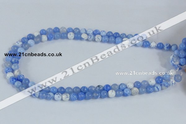 CAB665 15.5 inches 6mm round fire crackle agate beads wholesale