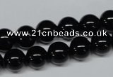 CAB725 15.5 inches 10mm round black agate gemstone beads wholesale