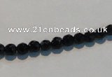 CAB783 15.5 inches 5mm faceted round black agate gemstone beads