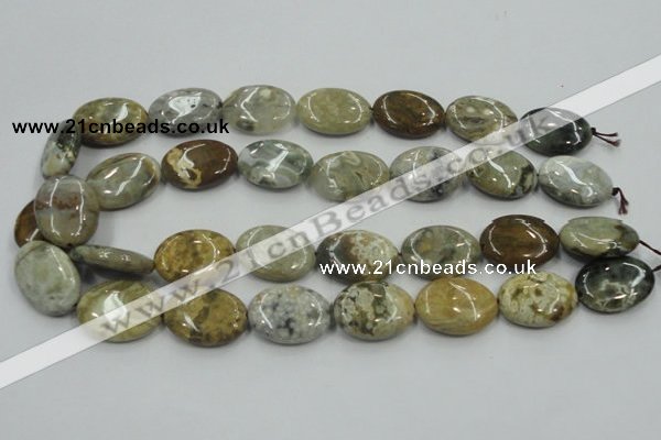 CAB950 15.5 inches 22*30mm oval ocean agate gemstone beads