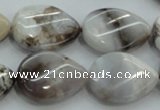 CAB962 15.5 inches 18*25mm twisted teardrop ocean agate gemstone beads