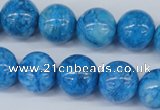 CAB999 15.5 inches 12mm round blue crazy lace agate beads