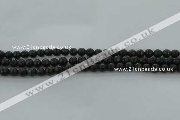 CAE35 15.5 inches 6mm faceted round astrophyllite beads wholesale