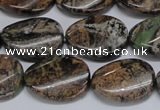 CAF135 15.5 inches 10*14mm twisted oval Africa stone beads