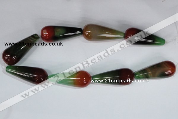 CAG1019 15.5 inches 20*50mm teardrop rainbow agate beads