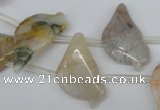 CAG1125 15.5 inches Top-drilled 14*25mm bird-shaped bamboo leaf agate beads