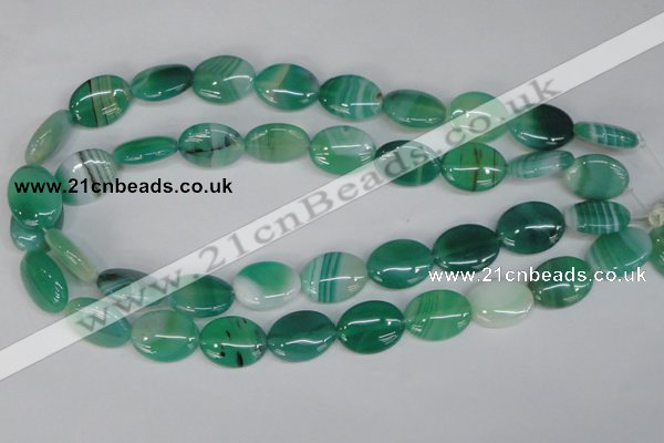 CAG1265 15.5 inches 13*18mm oval line agate gemstone beads
