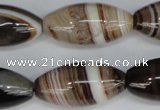 CAG1336 15.5 inches 15*30mm rice line agate gemstone beads