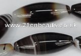 CAG1337 15.5 inches 15*40mm rice line agate gemstone beads